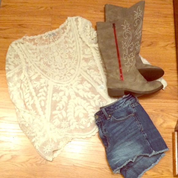Ivory Crochet Lace Top