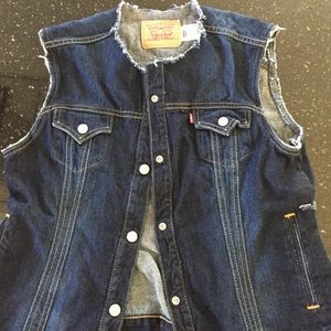 Levi's biker jean vest