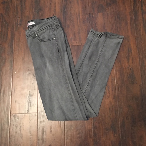Gray medium wash skinnies