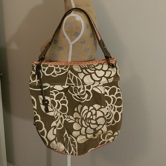 Fossil Handbags - Brown and off white Fossil bag