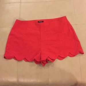 NWOT Red Scalloped Shorts