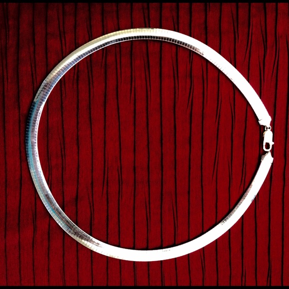 8mm Sterling Silver Necklace 18" Omega