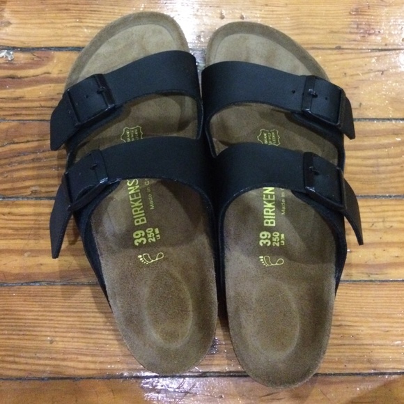 Birkenstock Shoes - Black leather Birkenstocks
