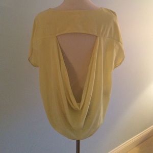 BCBGeneration Yellow Blouse with Open Back Size S