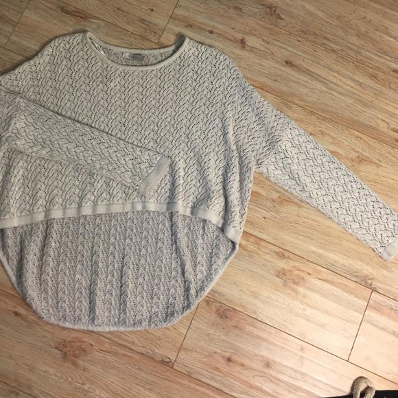 Minkpink high low crochet grey sweater