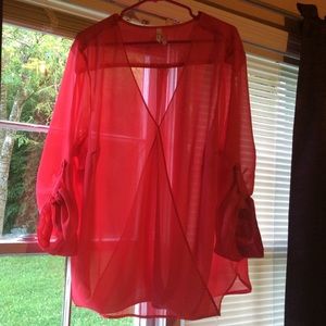 pink/orange sheer top