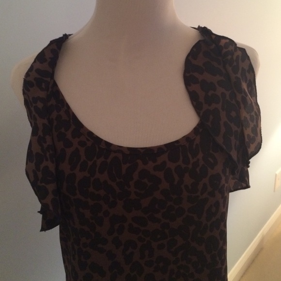 Eighty Sixty Leopard Chiffon Tank Top Size Small - Picture 2 of 4