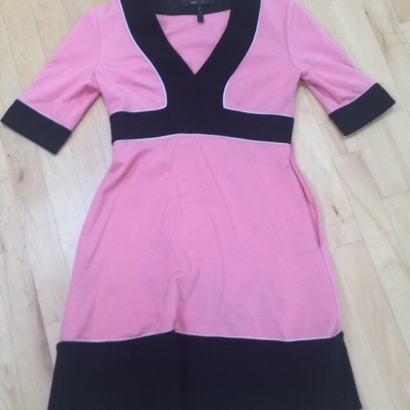 Pink and black with white trim BCbG dress - Picture 1 of 1