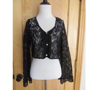 Kendall & Kylie X PacSun Lace Bell Sleeve Crop Top