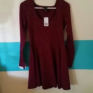 Long Sleeve Burgundy Dress