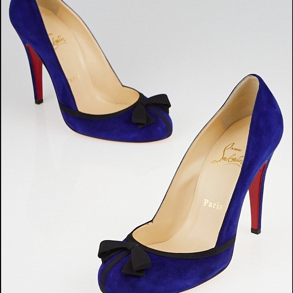 Christian Louboutin Indigo Suede Lavalliere Pumps - Picture 1 of 4