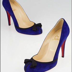 Christian Louboutin Indigo Suede Lavalliere Pumps