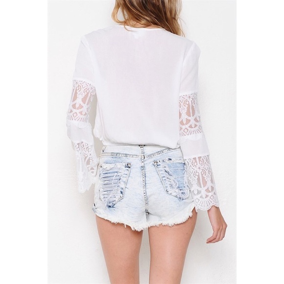 X "Shy" Bell Sleeved Lace Top - Picture 3 of 4