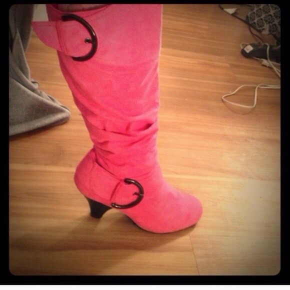 Hot pink boots
