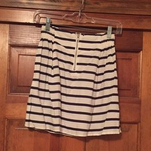 H&M Navy and White Striped Skirt