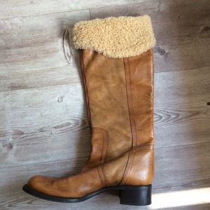 Costume National Leather Riding Boots