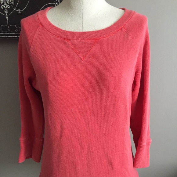 J Crew coral raglan sleeve sweatshirt