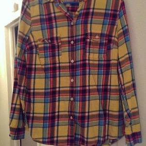 Plaid button up long sleeve shirt