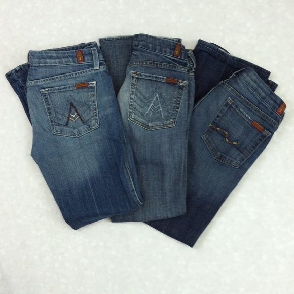3 Pairs 7 For All Mankind Sz 28