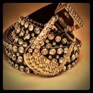 BLK Crystal Rhinestone Belt Small