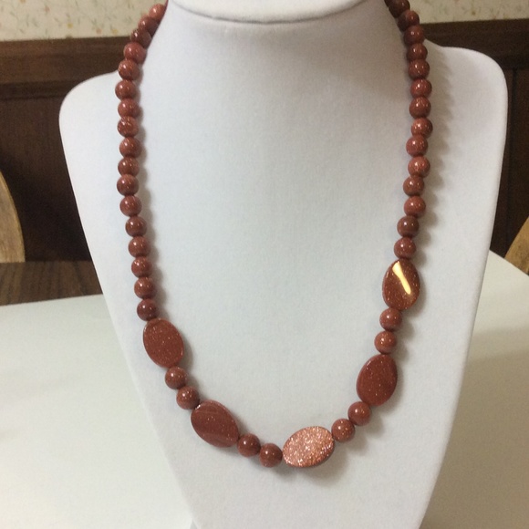 Beautiful Goldstone beaded necklace