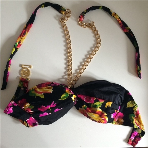 ✨SOLD✨Victoria's Secret black floral chain bikini - Picture 2 of 4