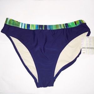 NWT Bathing Suit Bottom / Navy w printed waistband