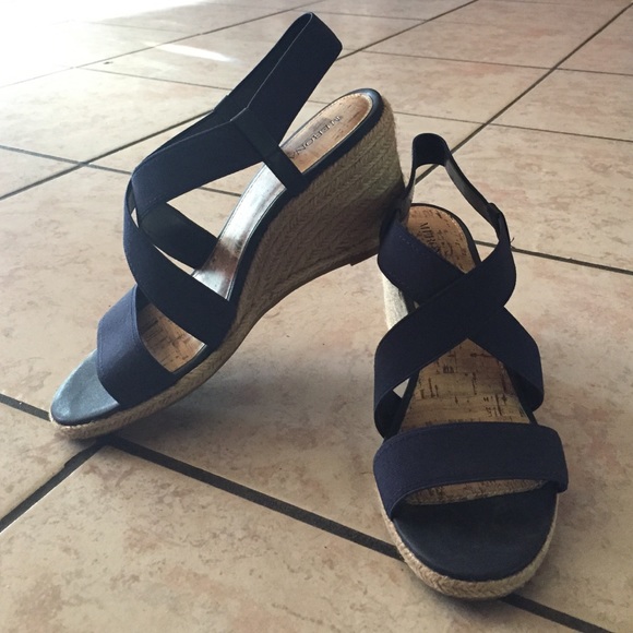 Dark blue Merona platform sandal heels