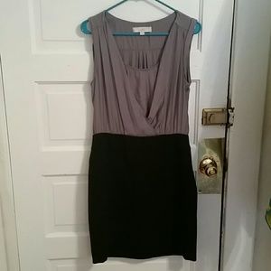 LOFT Sleeveless Gray and Black Dress