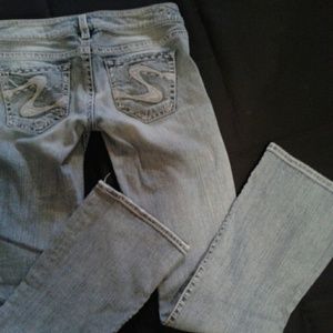 Silver "Tuesday" distressed boot cut jeans