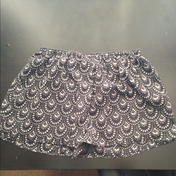 black printed shorts