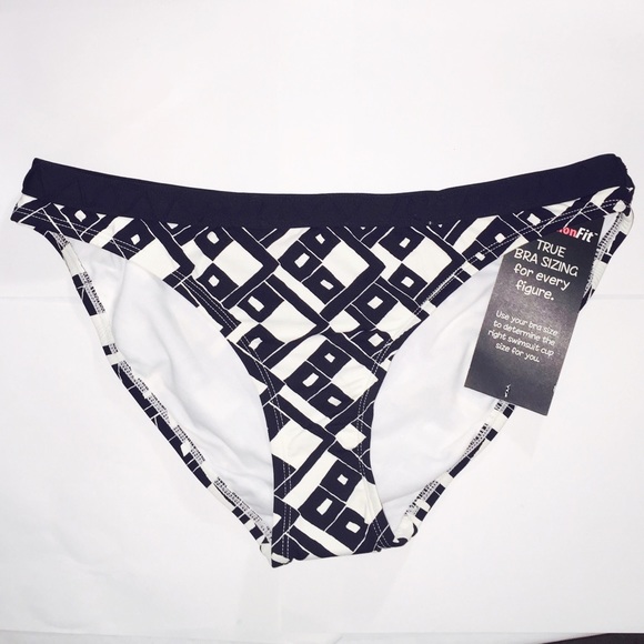 NWT Black & White Printed Bathing Suit Bottom