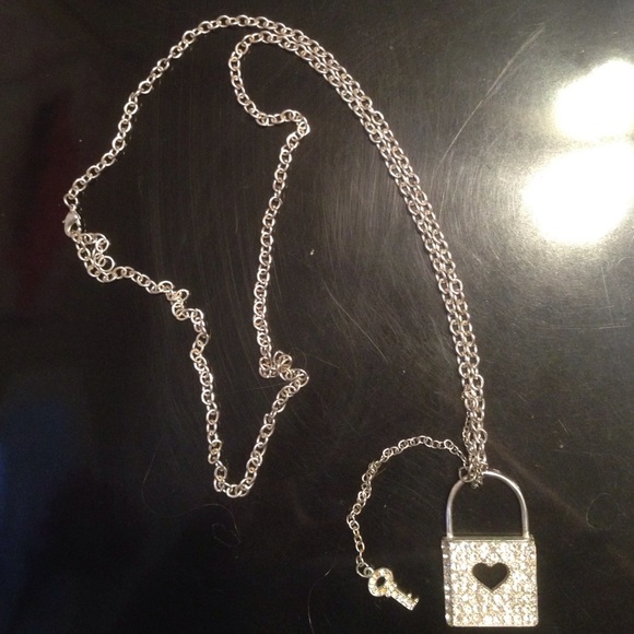 Lock & key blinged necklace