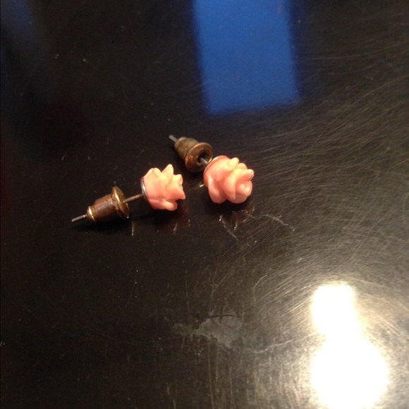 Light pink rose studs