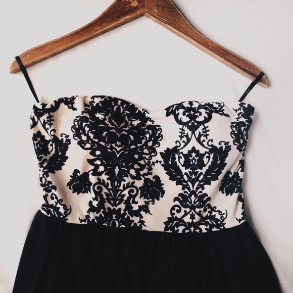 strapless black maxi dress