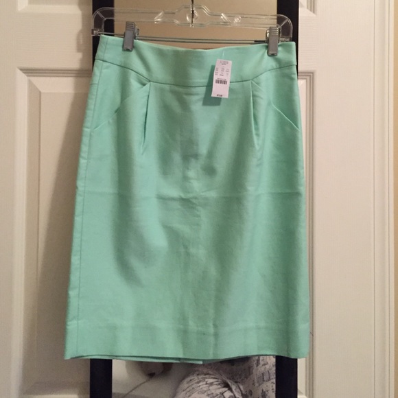 J. Crew Mint Pencil Skirt & Today's Outfit Tank
