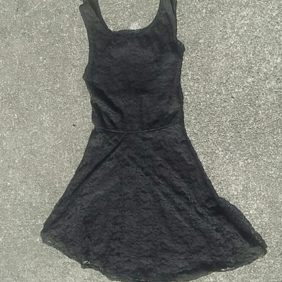 Black lace fit 'n flare dress