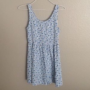 Blue Floral Swing Dress