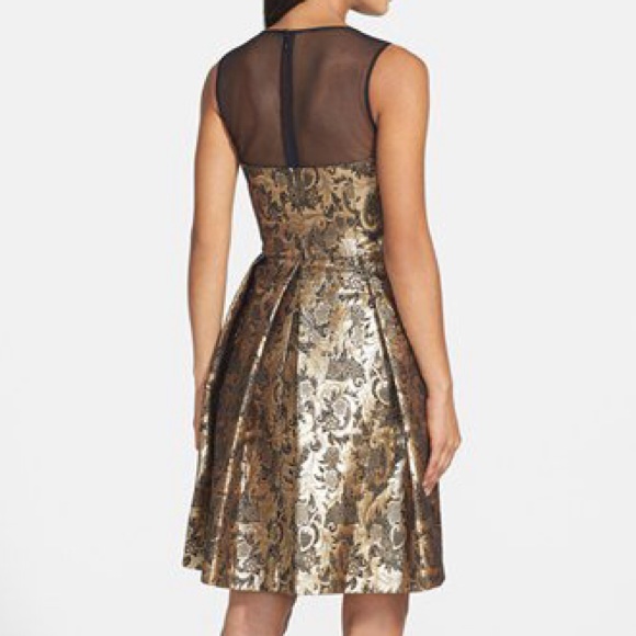 Metallic jacquard fit and flare dress - Picture 2 of 3