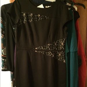 Black/tan knee length dress