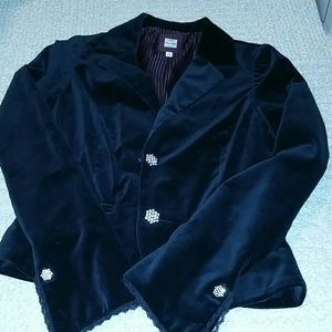 Black velvet blazer