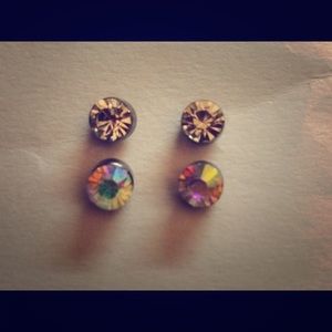 "Diamond" & Colorful "Diamond" Earrings