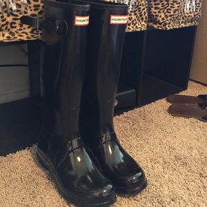 Black Glossy Hunter Boots