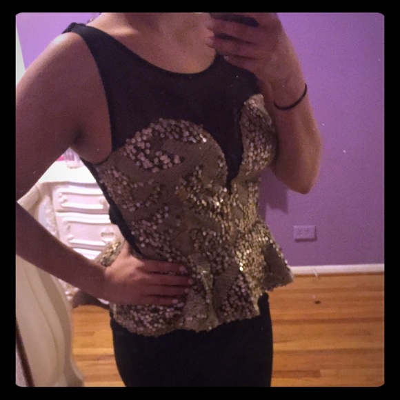 Sequin Peplum Little Black Dress👗✨