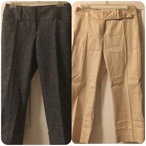 2 pair Express Editor crop pants size 0