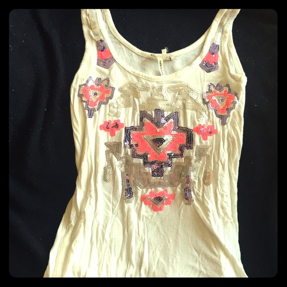 Tribal Aztec sequin top