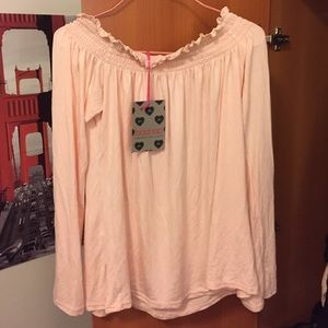 Light Pink Off the Shoulder Top