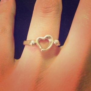 Tiffany's open heart sterling silver ring