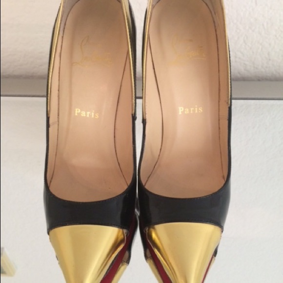Christian Louboutin Duvette Metallic Leather Pumps - Picture 2 of 4