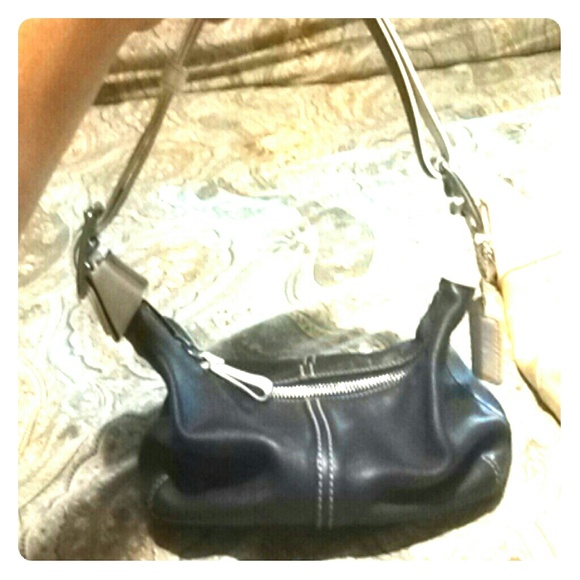 Coach Handbags - Navy blue and white coach bag